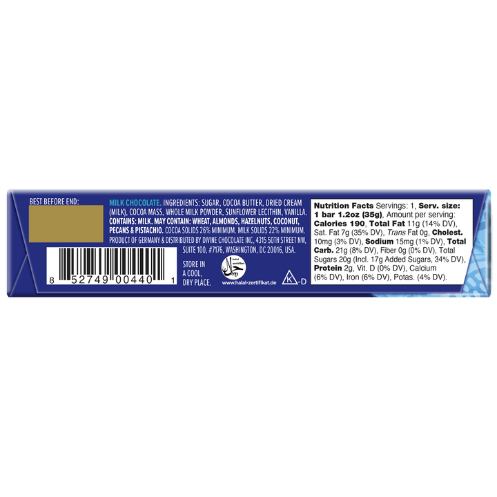 Milk Chocolate Snack Bar, 1.2 oz