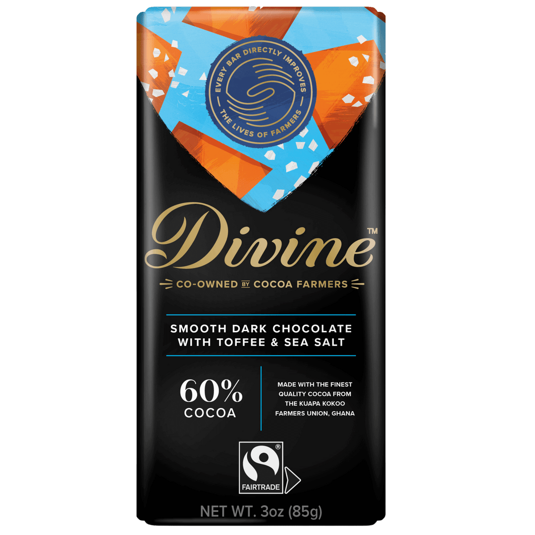 60% Dark Chocolate with Toffee & Sea Salt Sharing Bar, 3 oz.