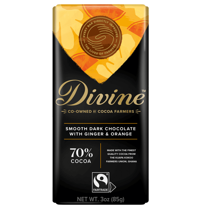 70% Dark Chocolate with Ginger & Orange Sharing Bar, 3 oz.