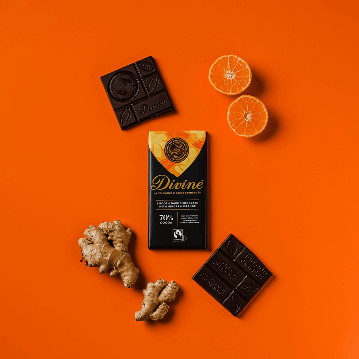 70% Dark Chocolate with Ginger & Orange Sharing Bar, 3 oz.