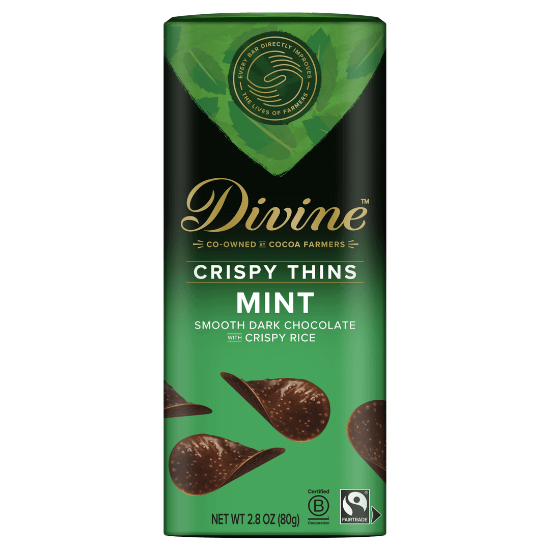 Dark Chocolate with Mint Crispy Thins, 2.8 oz. Box